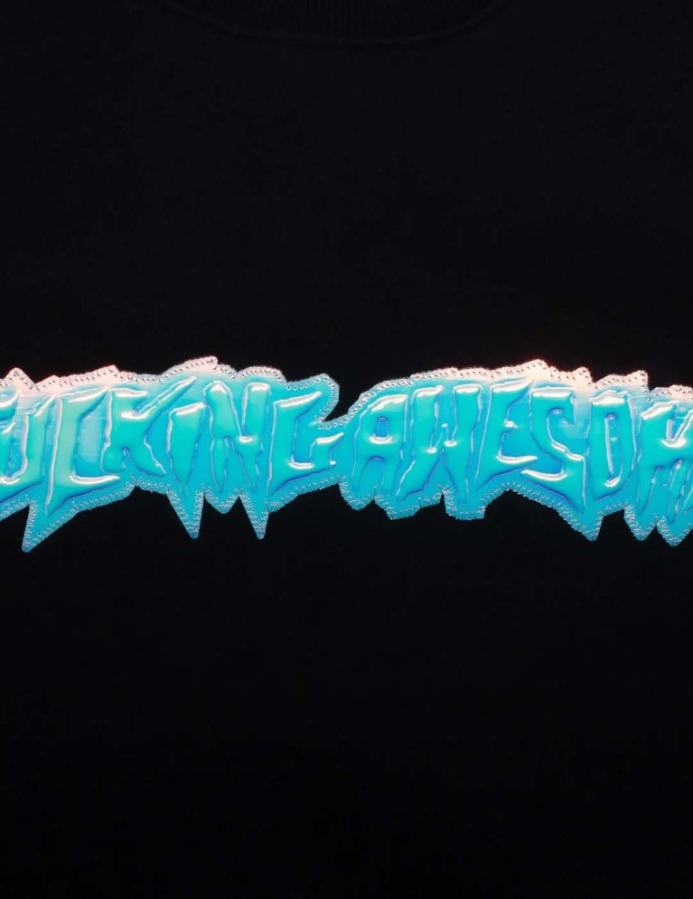 Sudadeira FUCKING AWESOME iridescent stamp crew black